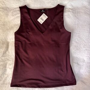 Versona Burgundy Sleeveless V-Neck Tank Top - Size Small - Brand New